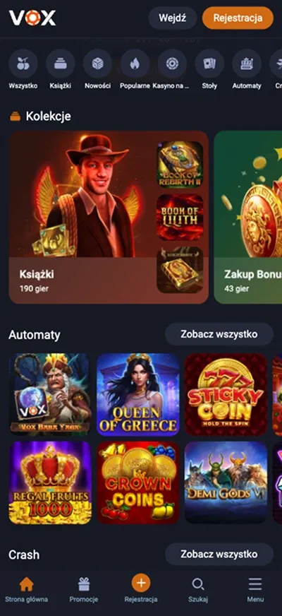 wersja mobilna vox casino
