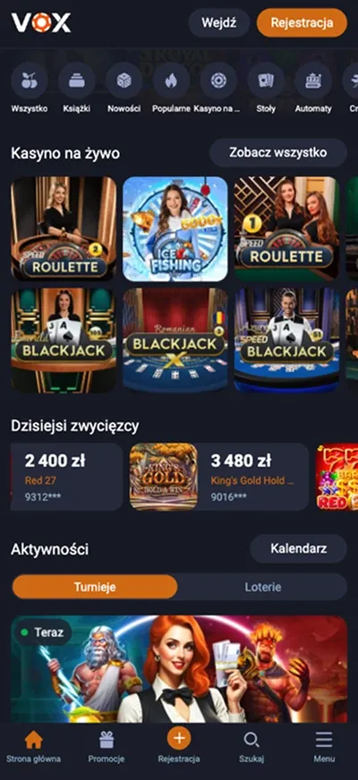 wersja mobilna vox casino